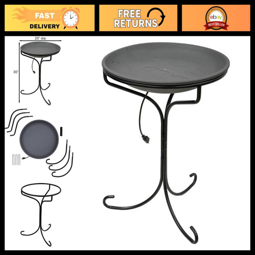 Heated outdoor bird bath - heated,