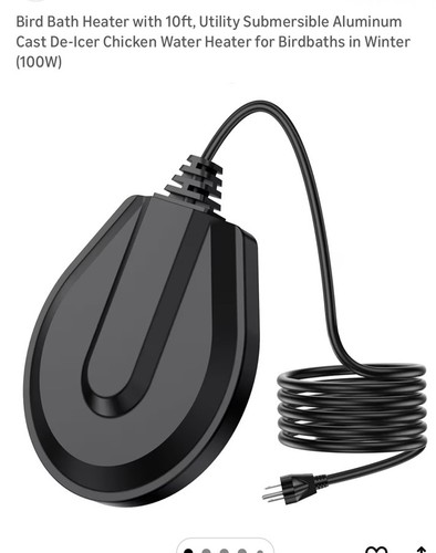 Bird bath heater with - bath, 10ft