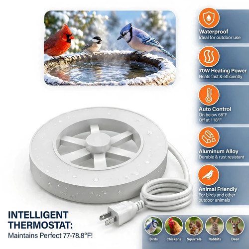 70w bird bath heater - bath, deicer